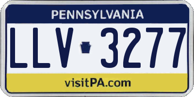 PA license plate LLV3277