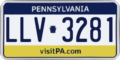 PA license plate LLV3281