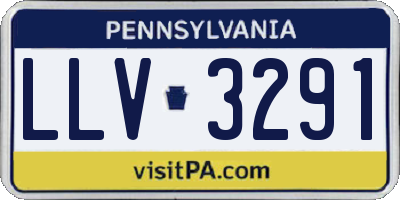 PA license plate LLV3291