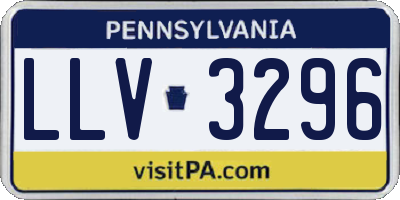 PA license plate LLV3296