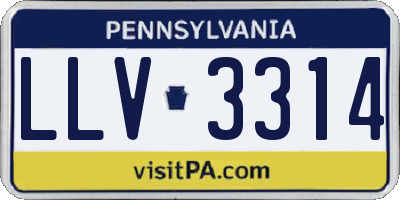 PA license plate LLV3314