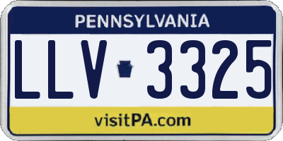 PA license plate LLV3325