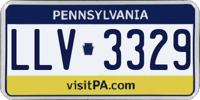 PA license plate LLV3329