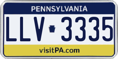 PA license plate LLV3335