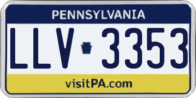 PA license plate LLV3353