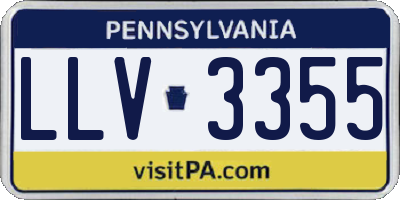 PA license plate LLV3355