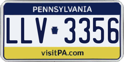 PA license plate LLV3356