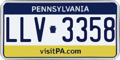 PA license plate LLV3358