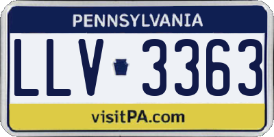 PA license plate LLV3363