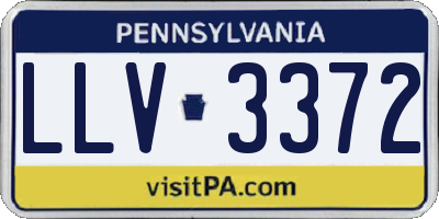 PA license plate LLV3372