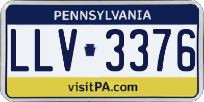 PA license plate LLV3376