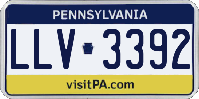 PA license plate LLV3392