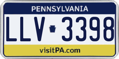 PA license plate LLV3398