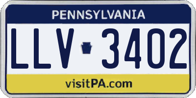 PA license plate LLV3402