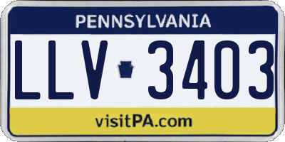 PA license plate LLV3403