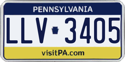 PA license plate LLV3405
