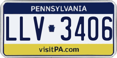 PA license plate LLV3406