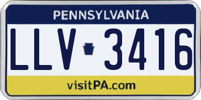 PA license plate LLV3416