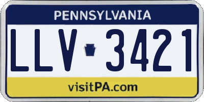 PA license plate LLV3421