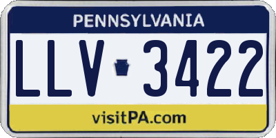 PA license plate LLV3422