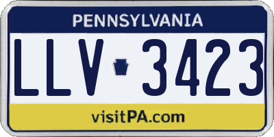 PA license plate LLV3423