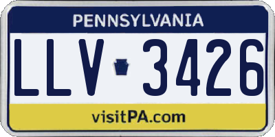 PA license plate LLV3426