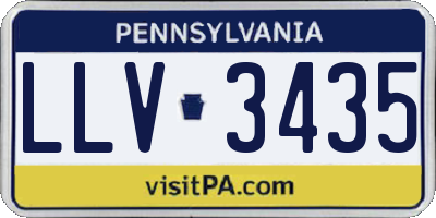 PA license plate LLV3435