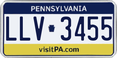 PA license plate LLV3455