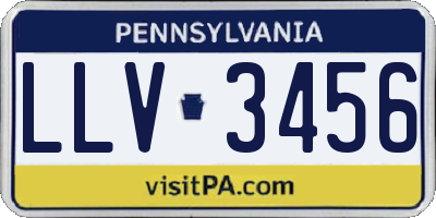 PA license plate LLV3456