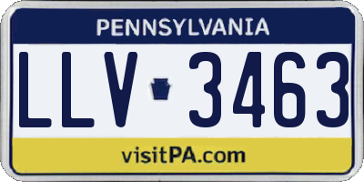 PA license plate LLV3463
