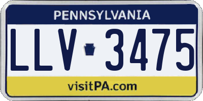 PA license plate LLV3475