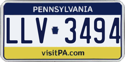 PA license plate LLV3494