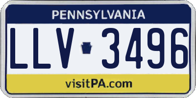PA license plate LLV3496