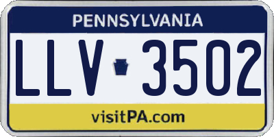 PA license plate LLV3502