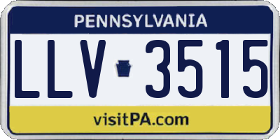 PA license plate LLV3515