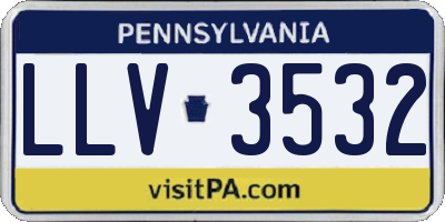 PA license plate LLV3532