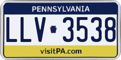 PA license plate LLV3538