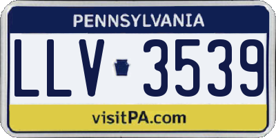 PA license plate LLV3539