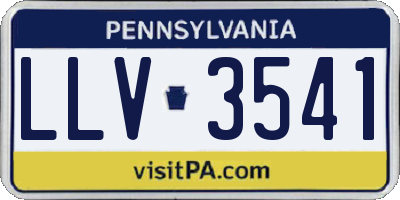 PA license plate LLV3541