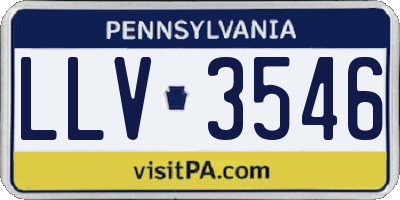 PA license plate LLV3546