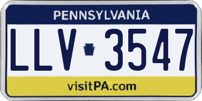 PA license plate LLV3547
