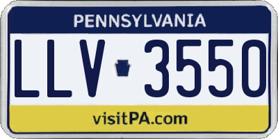 PA license plate LLV3550