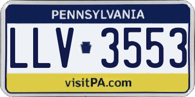 PA license plate LLV3553