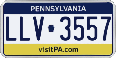 PA license plate LLV3557