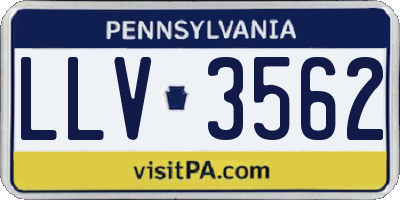 PA license plate LLV3562