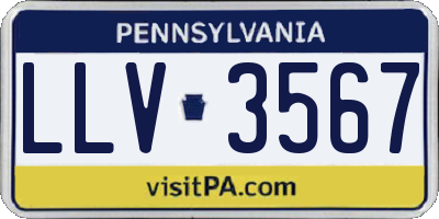 PA license plate LLV3567