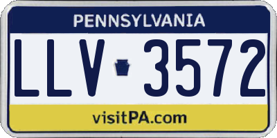 PA license plate LLV3572