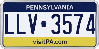 PA license plate LLV3574