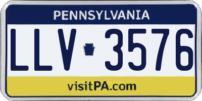 PA license plate LLV3576