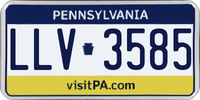 PA license plate LLV3585